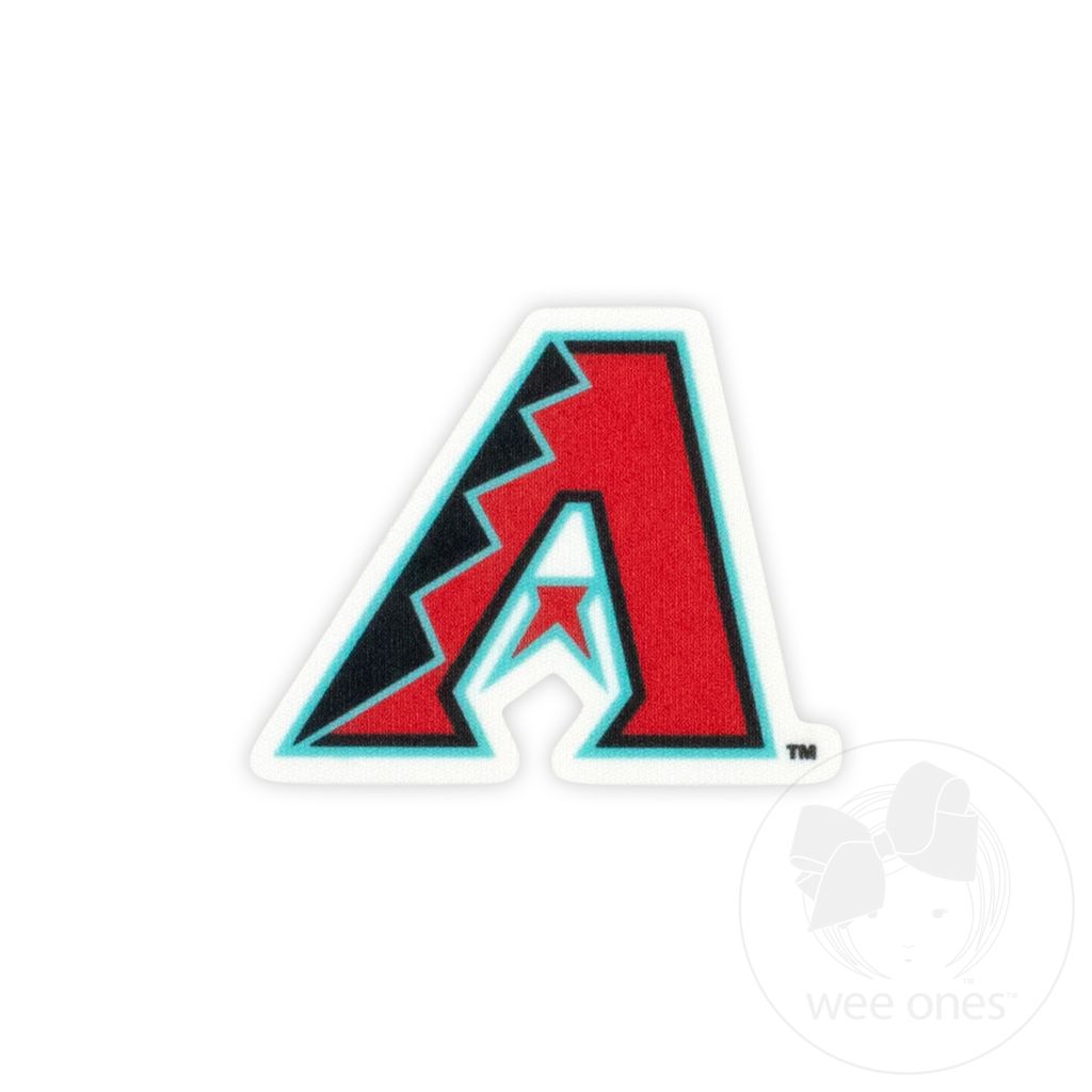 Medium Arizona Diamondbacks Baseball Stitch Print Hair Bow with Badge