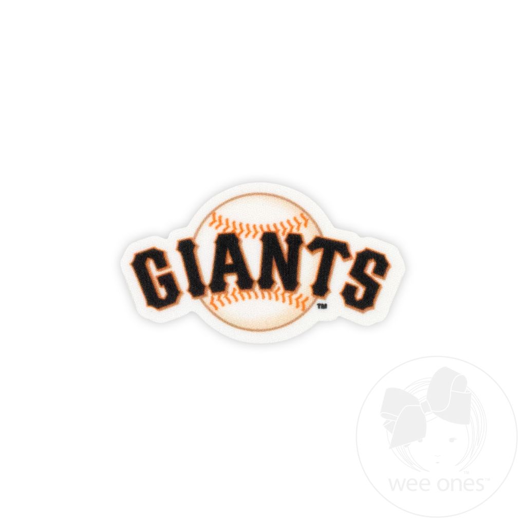 Medium San Francisco Giants Baseball Stitch Print Hair Bow with Badge