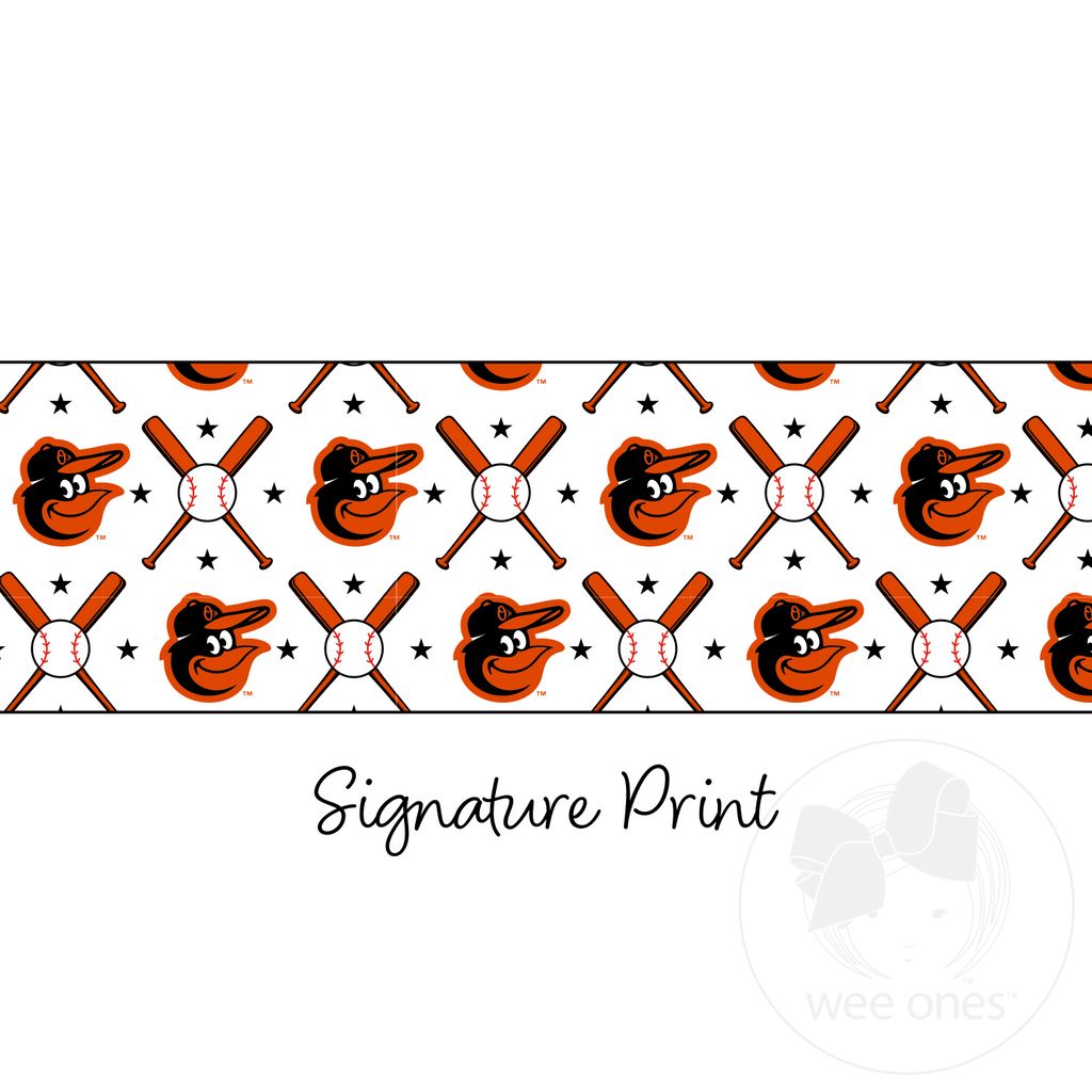 Mini Baltimore Orioles Logo Print Bow Baby Band