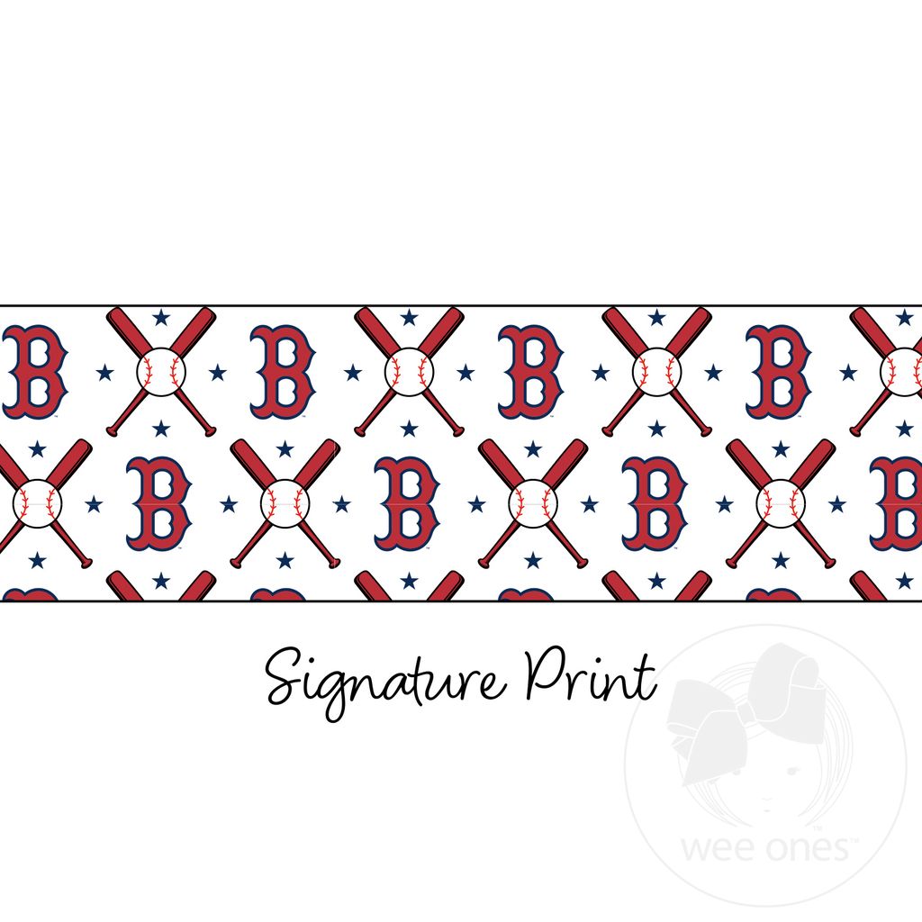 Mini Boston Red Sox Logo Print Bow Baby Band