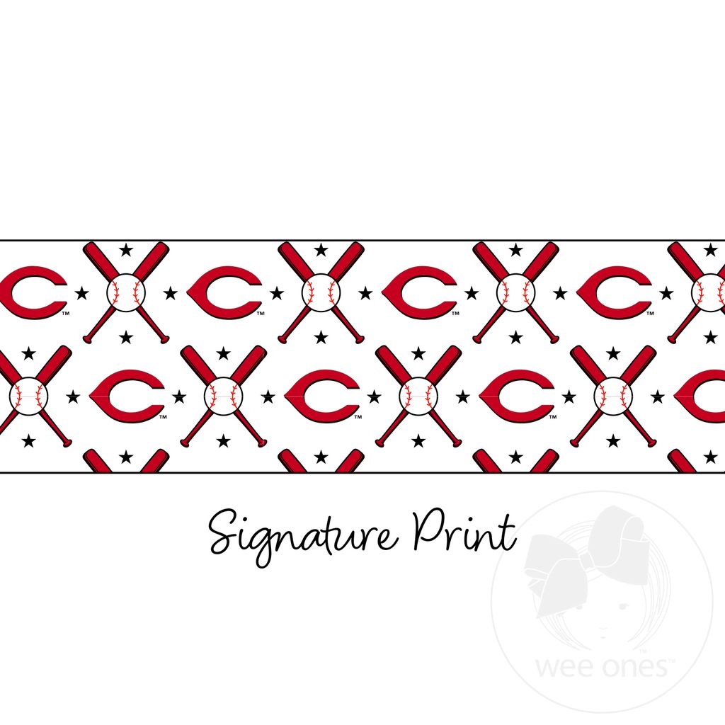 Mini Cincinnati Reds Logo Print Bow Baby Band