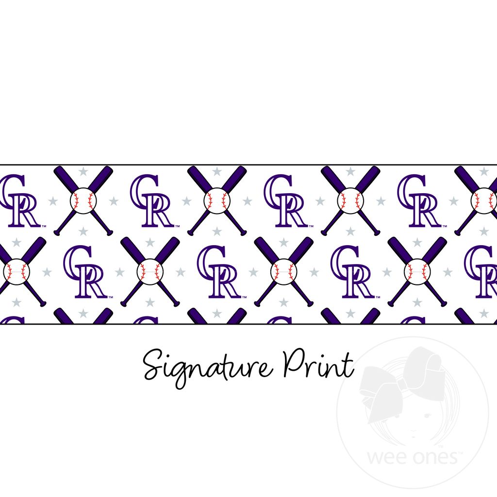 Medium Colorado Rockies Logo Print Grosgrain Hair Bow