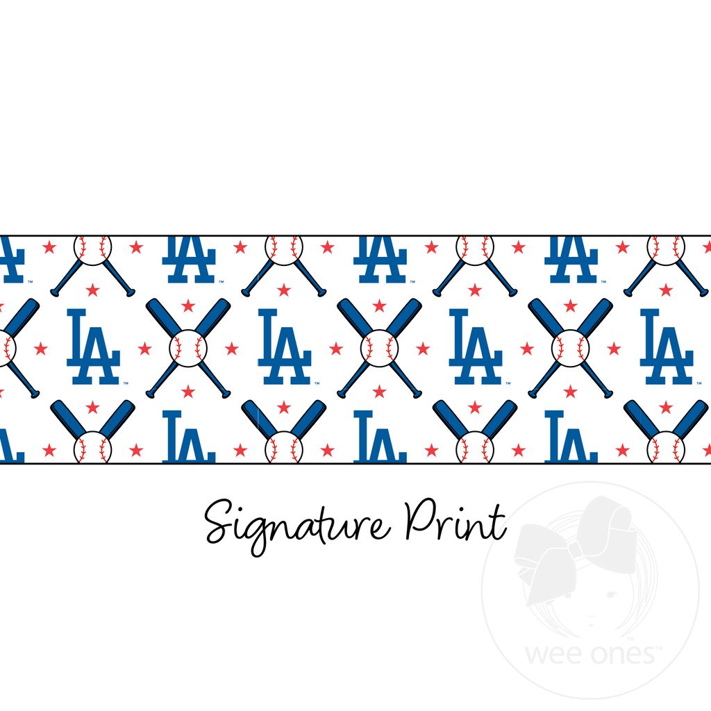 Mini Los Angeles Dodgers Logo Print Bow Baby Band