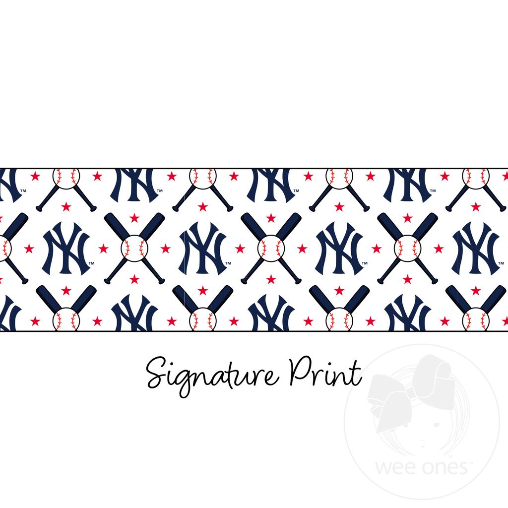 Mini New York Yankees Logo Print Bow Baby Band
