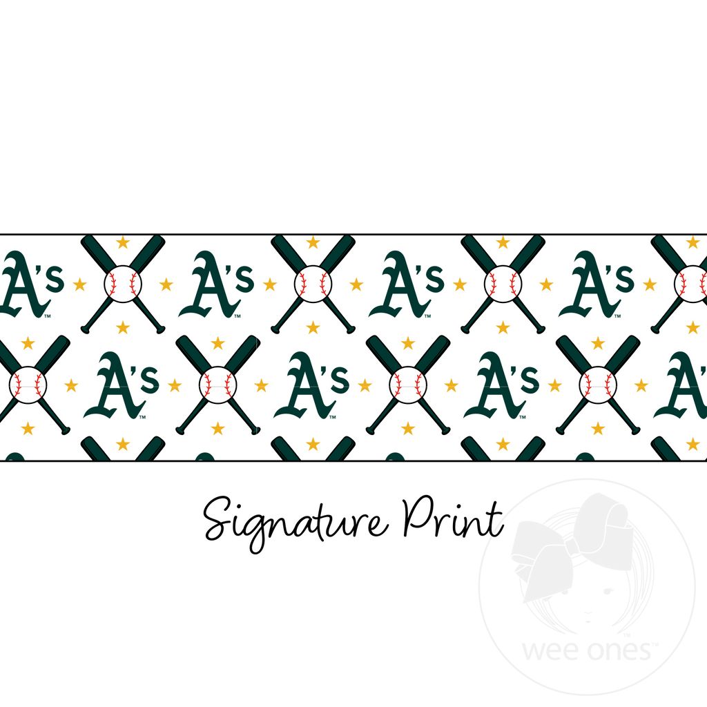 Mini Oakland Athletics Logo Print Bow Baby Band