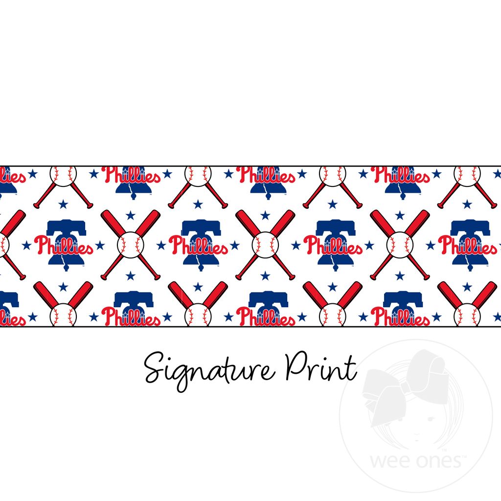 Medium Philadelphia Phillies Logo Print Grosgrain Hair Bow