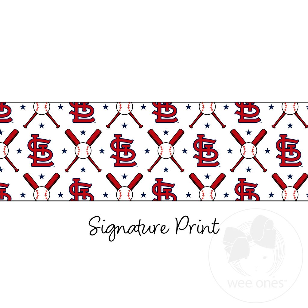 Medium St. Louis Cardinals Logo Print Grosgrain Hair Bow