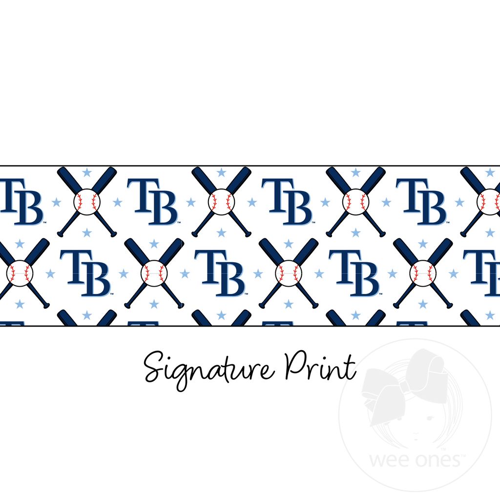 Medium Tampa Bay Rays Logo Print Grosgrain Hair Bow