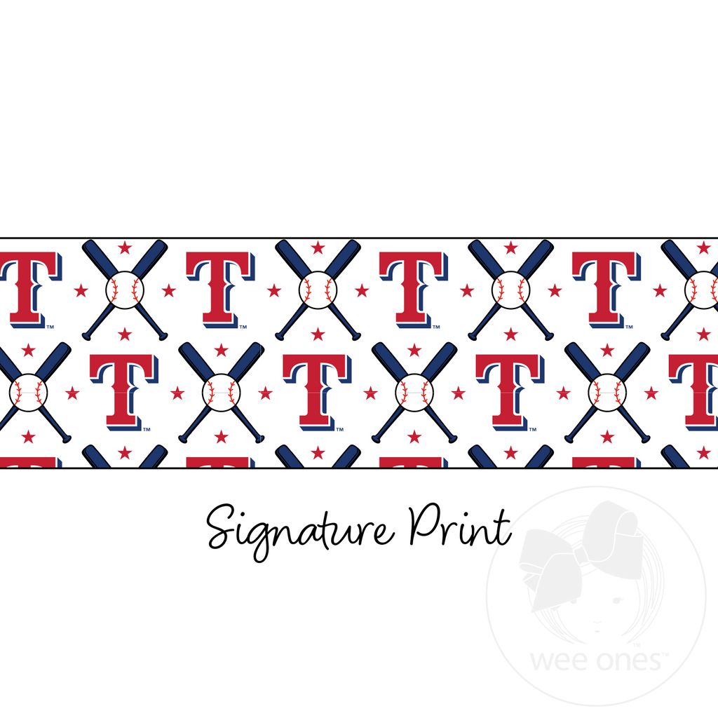 King Texas Rangers Logo Print Grosgrain Hair Bow