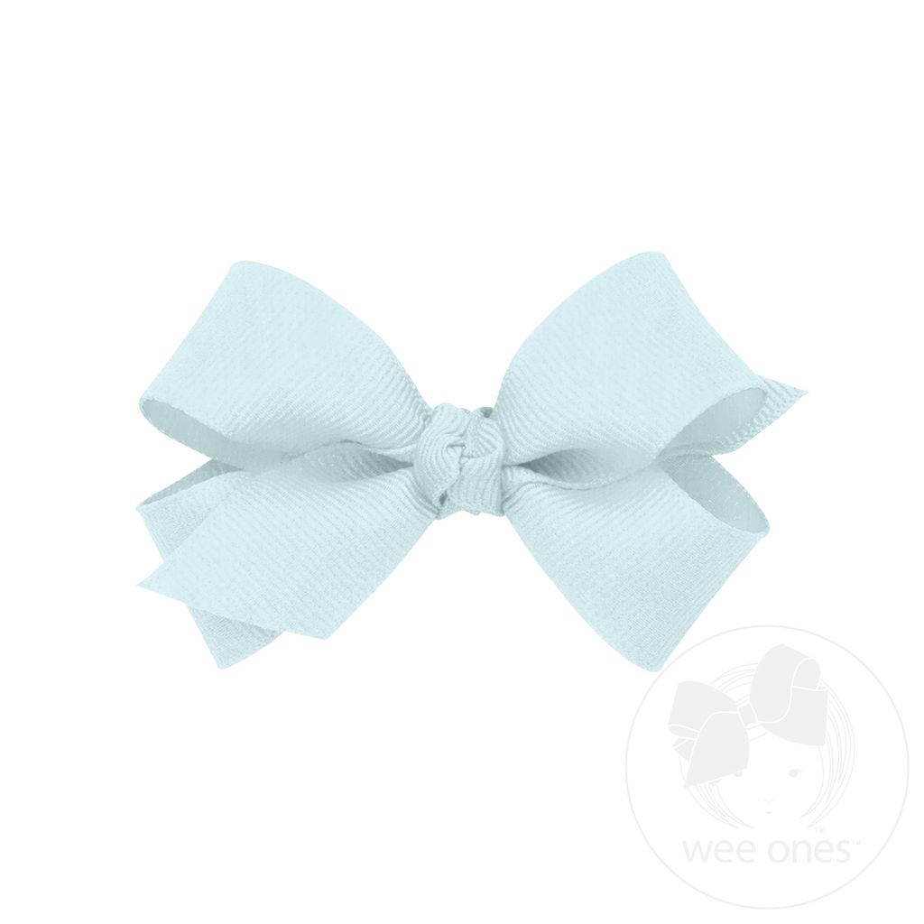 Mini Classic Grosgrain Hair Bow (Knot Wrap) - BLUE VAPOR