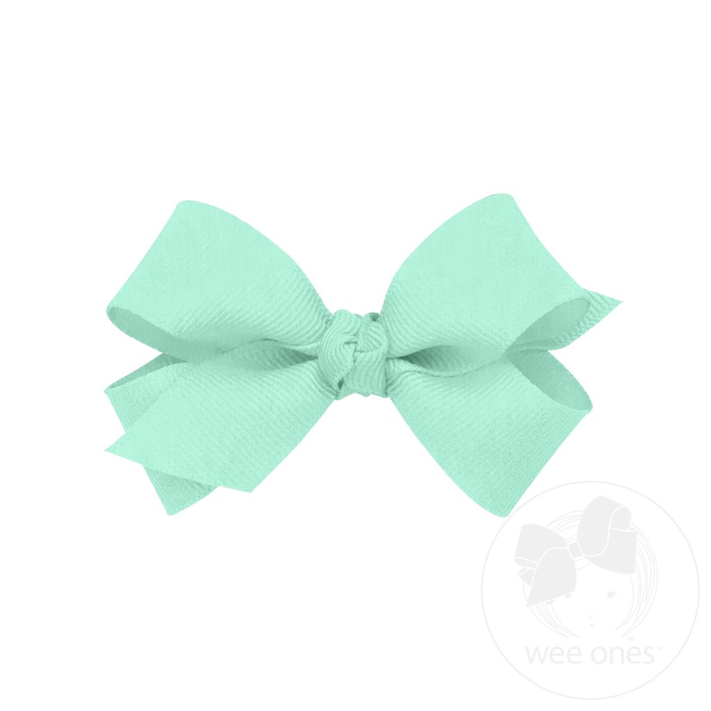 Mini Classic Grosgrain Hair Bow (Knot Wrap) - CRYSTALLINE