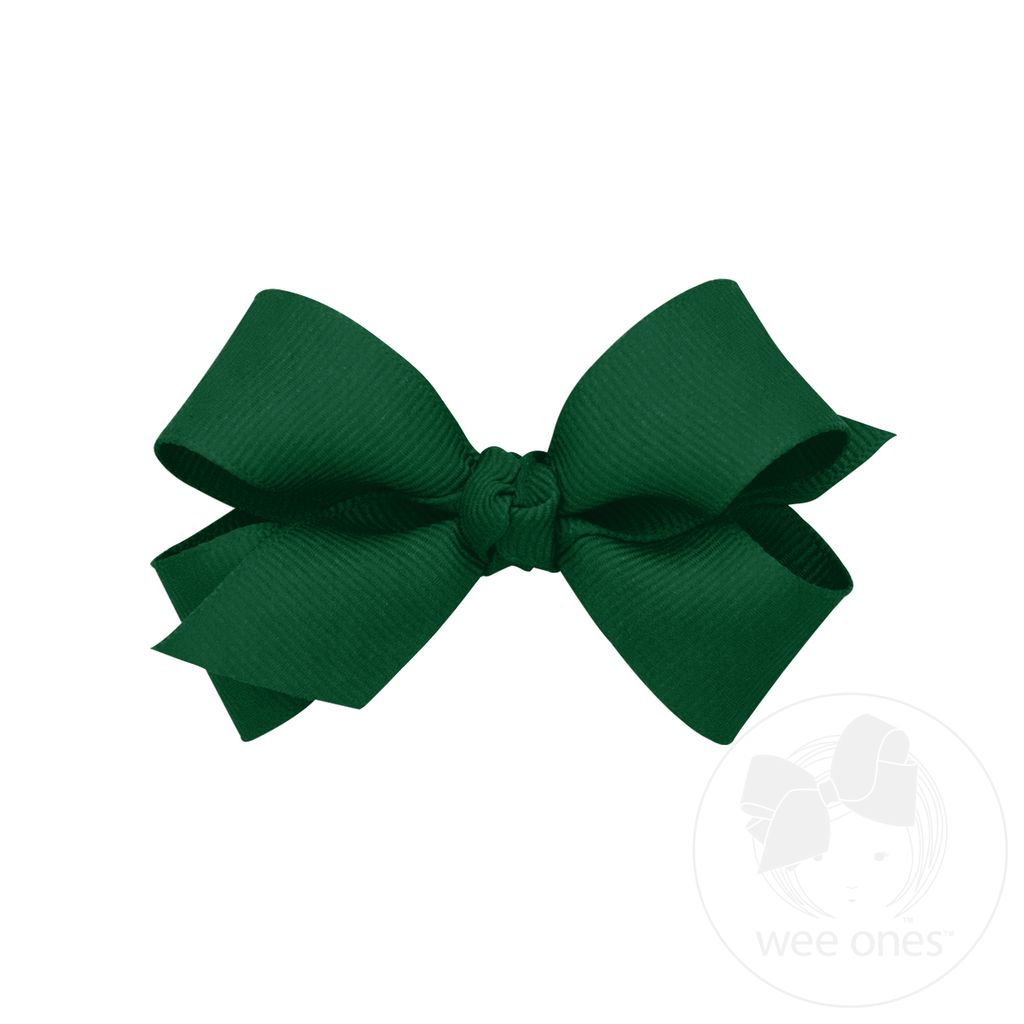 Mini Classic Grosgrain Hair Bow (Knot Wrap) - FOREST GREEN