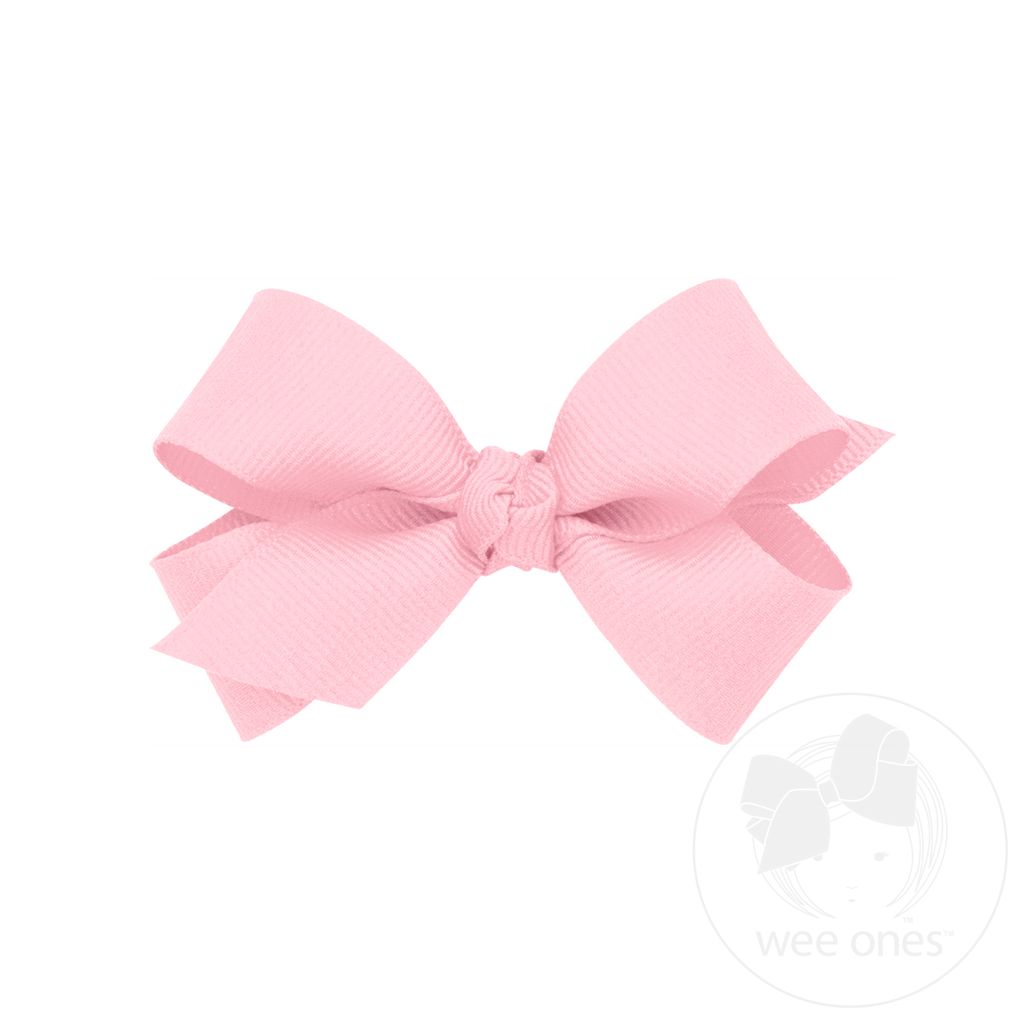 Mini Classic Grosgrain Hair Bow (Knot Wrap) - LT PINK