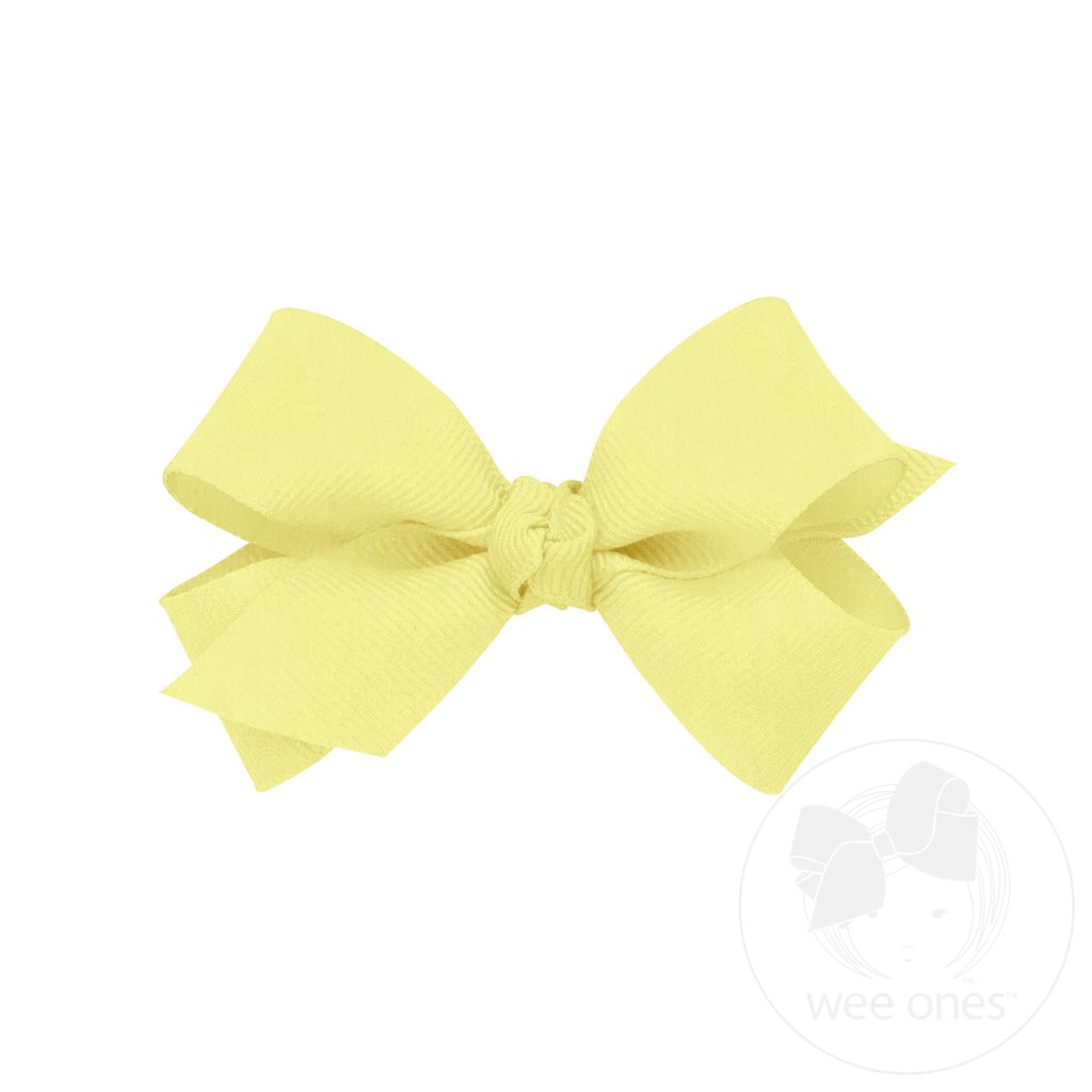 Mini Classic Grosgrain Hair Bow (Knot Wrap) - LT YELLOW