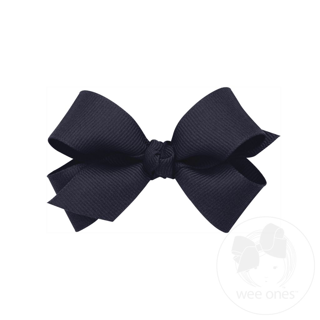 Mini Classic Grosgrain Hair Bow (Knot Wrap) - NAVY