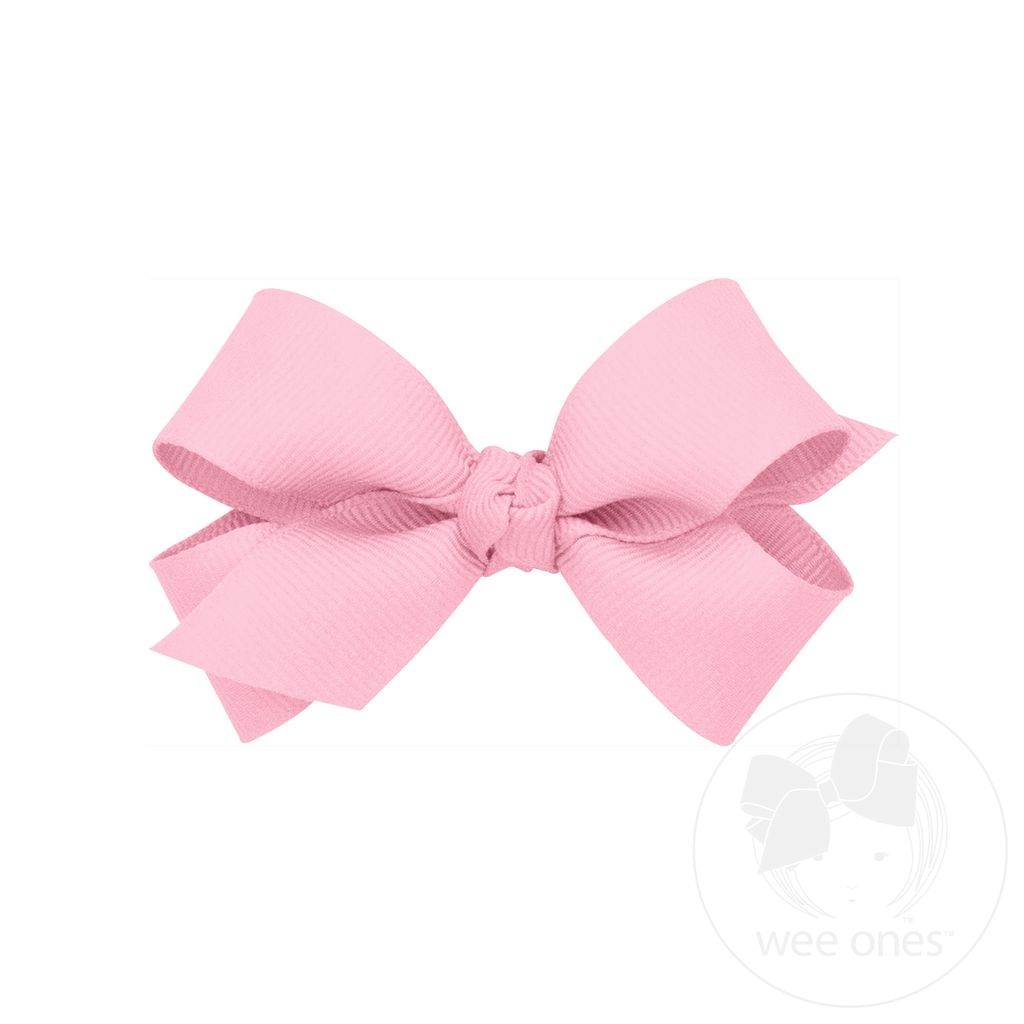 Mini Classic Grosgrain Hair Bow (Knot Wrap) - PEARL