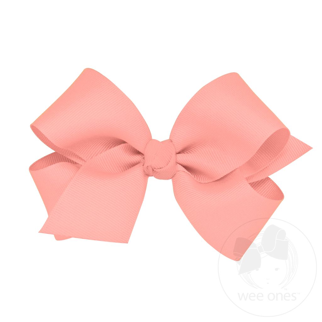 Medium Classic Grosgrain Hair Bow (Knot Wrap) - SEASHELL