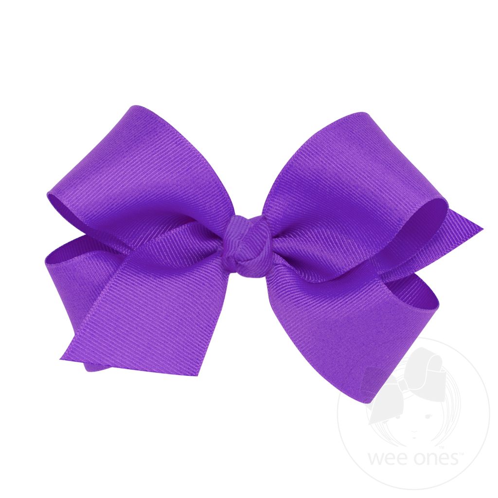 Medium Classic Grosgrain Hair Bow (Knot Wrap) - DELPHINIUM