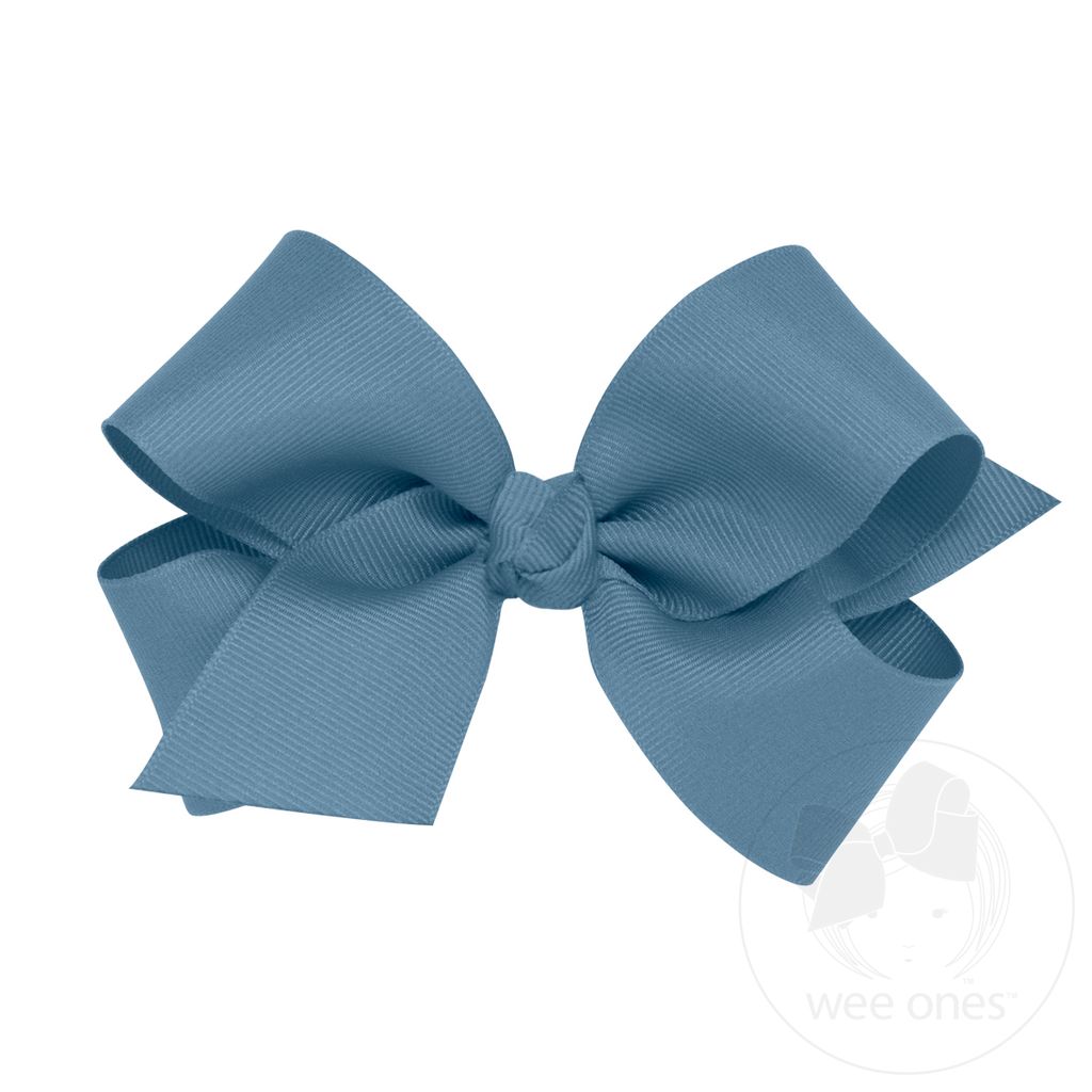 Medium Classic Grosgrain Hair Bow (Knot Wrap) - DENIM