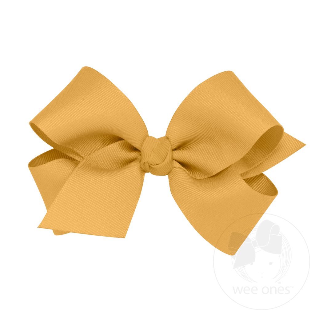 Medium Classic Grosgrain Hair Bow (Knot Wrap) - OLD GOLD