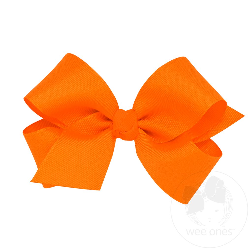 Medium Classic Grosgrain Hair Bow (Knot Wrap) - ORANGE