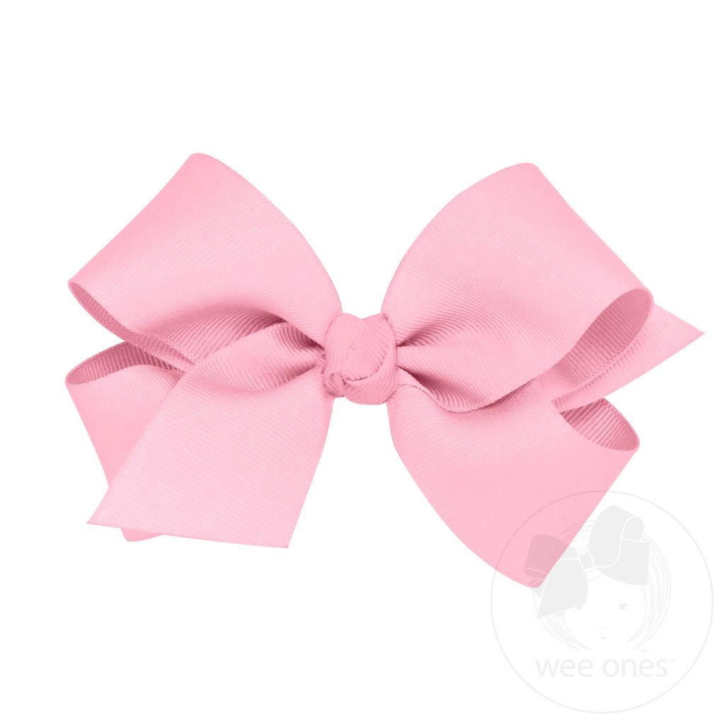 Medium Classic Grosgrain Hair Bow (Knot Wrap) - PEARL