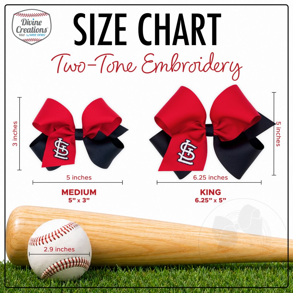 Medium Chicago White Sox Two-Tone Embroidered Hair Bow