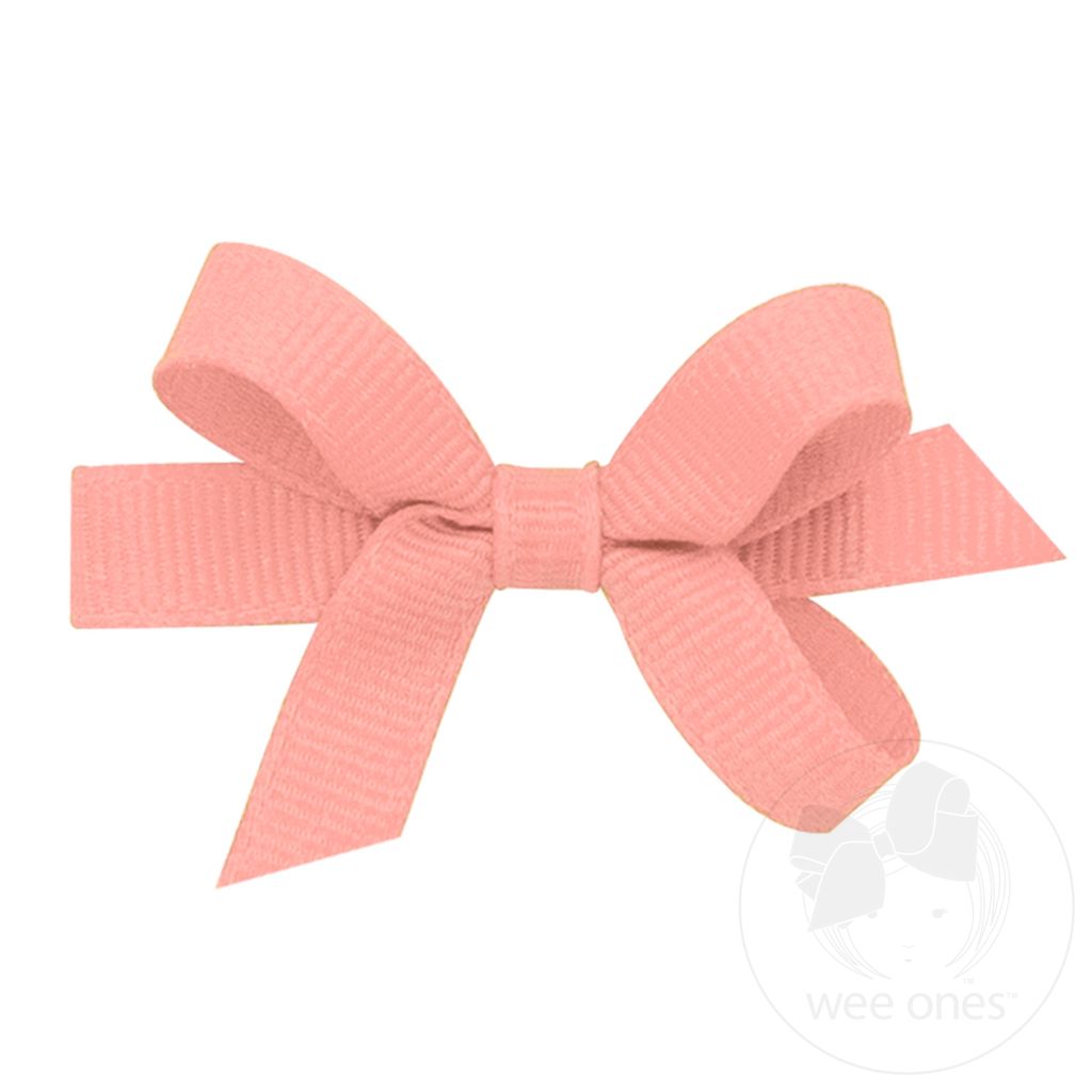 Baby Classic Grosgrain Girls Hair Bow (Plain Wrap) - SEASHELL