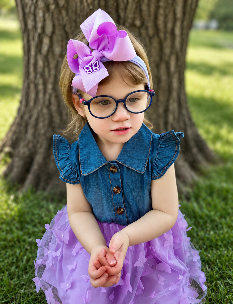 King Embroidered Butterfly Hair Bow