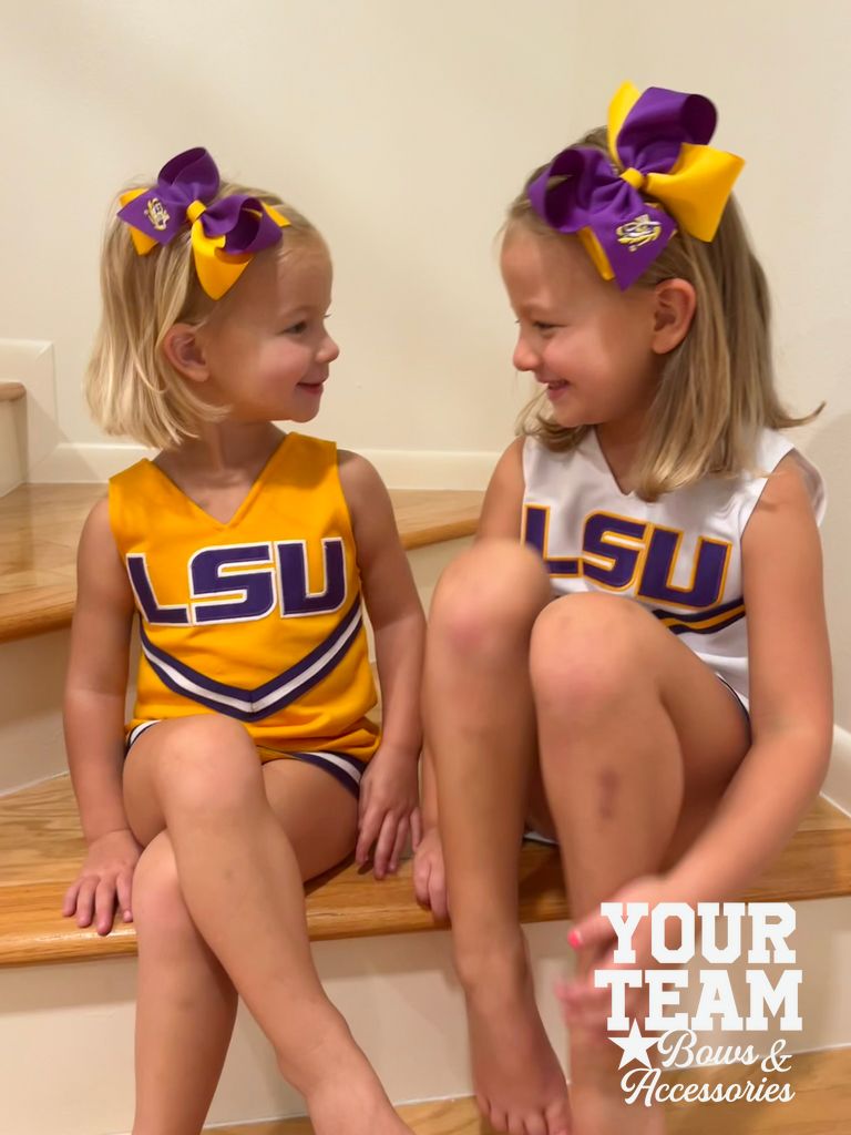 King Louisiana State Two-Tone Embroidered Hair Bow