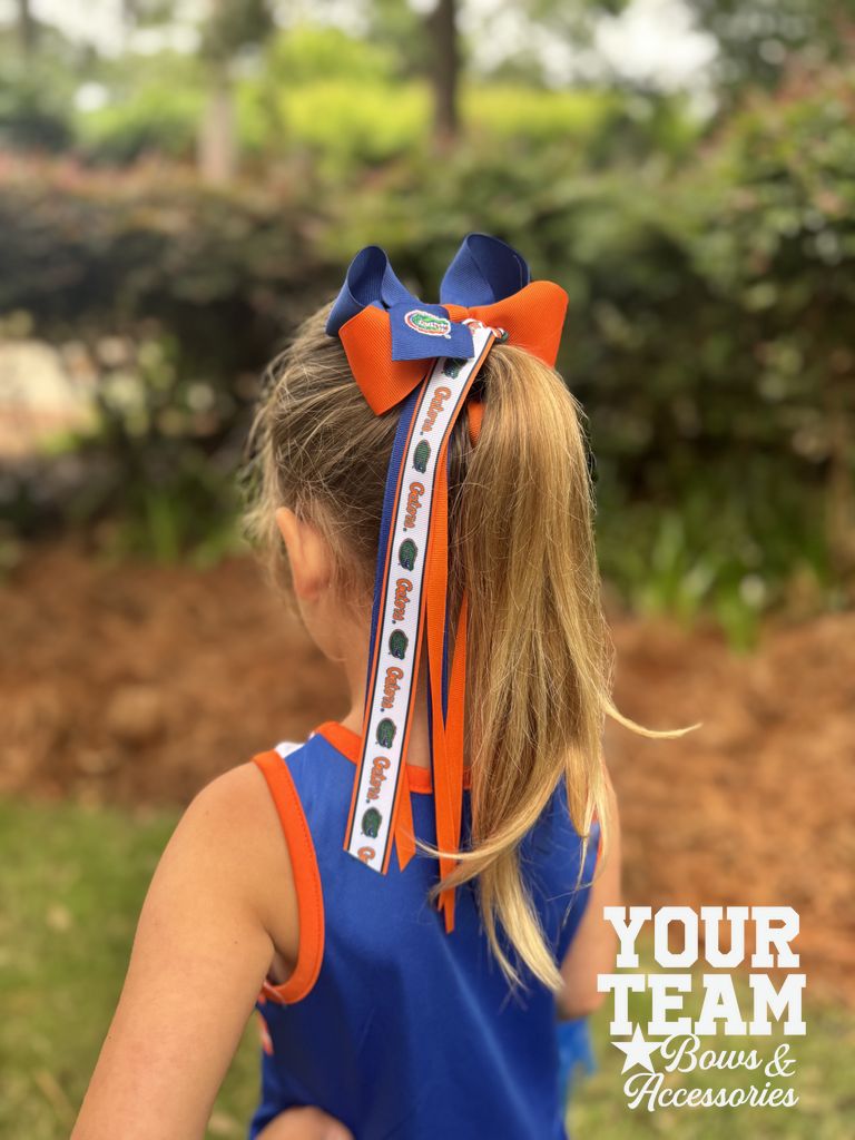 Medium Florida Gators Two-Tone Embroidered Hair Bow