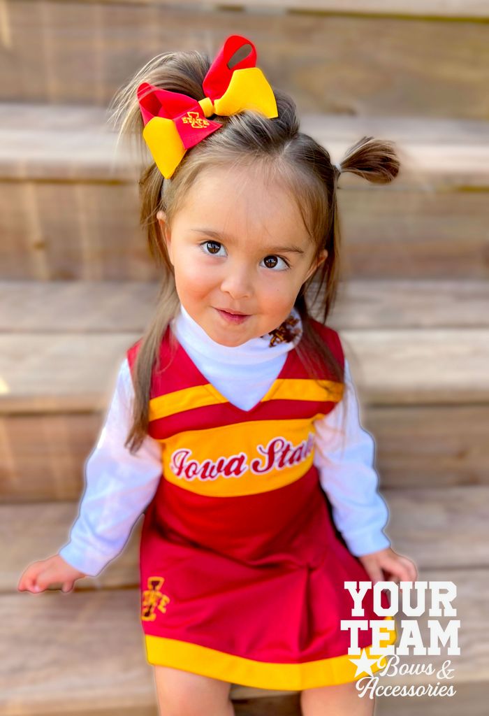 Medium Iowa State Cyclones Two-Tone Embroidered Hair Bow