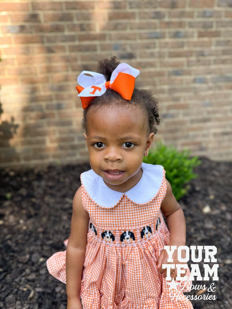 Medium Tennessee Volunteers Two-Tone Embroidered Hair Bow
