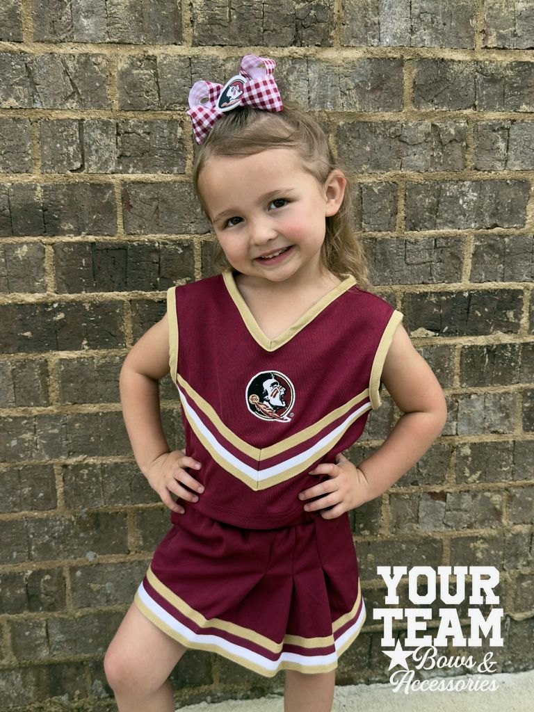 Medium Virginia Tech Gingham Hair Bow with Logo Patch