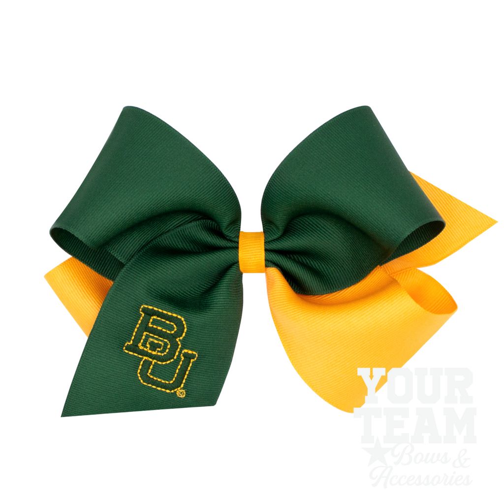 King Baylor Two-Tone Embroidered Hair Bow - BAYLOR