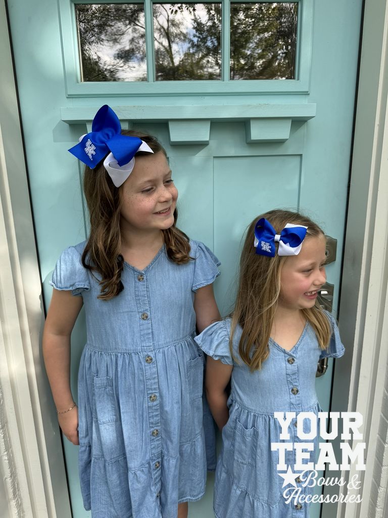 King Kentucky Two-Tone Embroidered Hair Bow