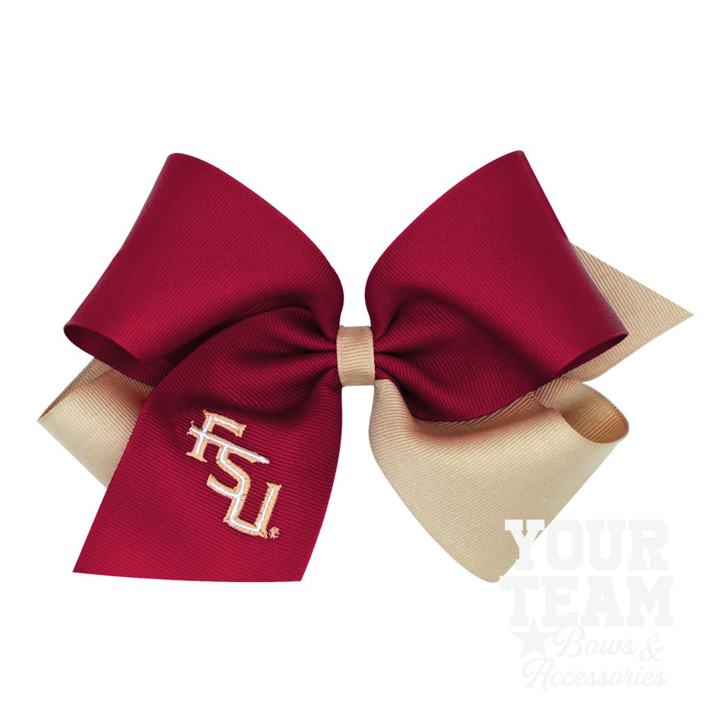 King Florida State Two-Tone Embroidered Hair Bow - FLORIDA STATE