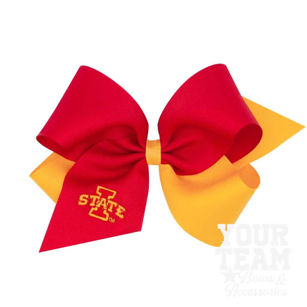 King Iowa State Two-Tone Embroidered Hair Bow - IOWA STATE UNIVERSITY