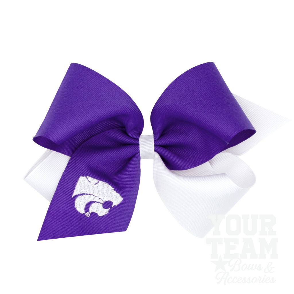 King Kansas State Two-Tone Embroidered Hair Bow - KANSAS STATE UNIVERSITY