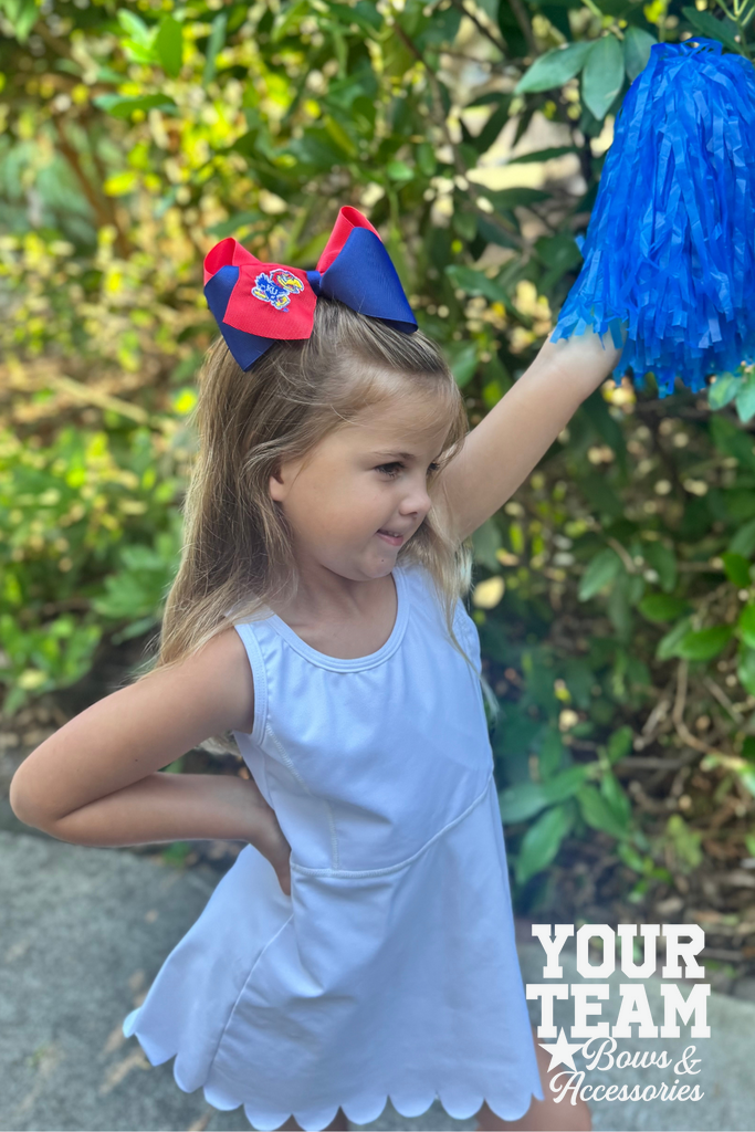 King Kansas Two-Tone Embroidered Hair Bow