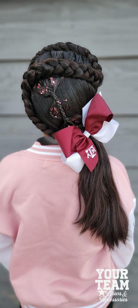King Texas A&M Two-Tone Embroidered Hair Bow
