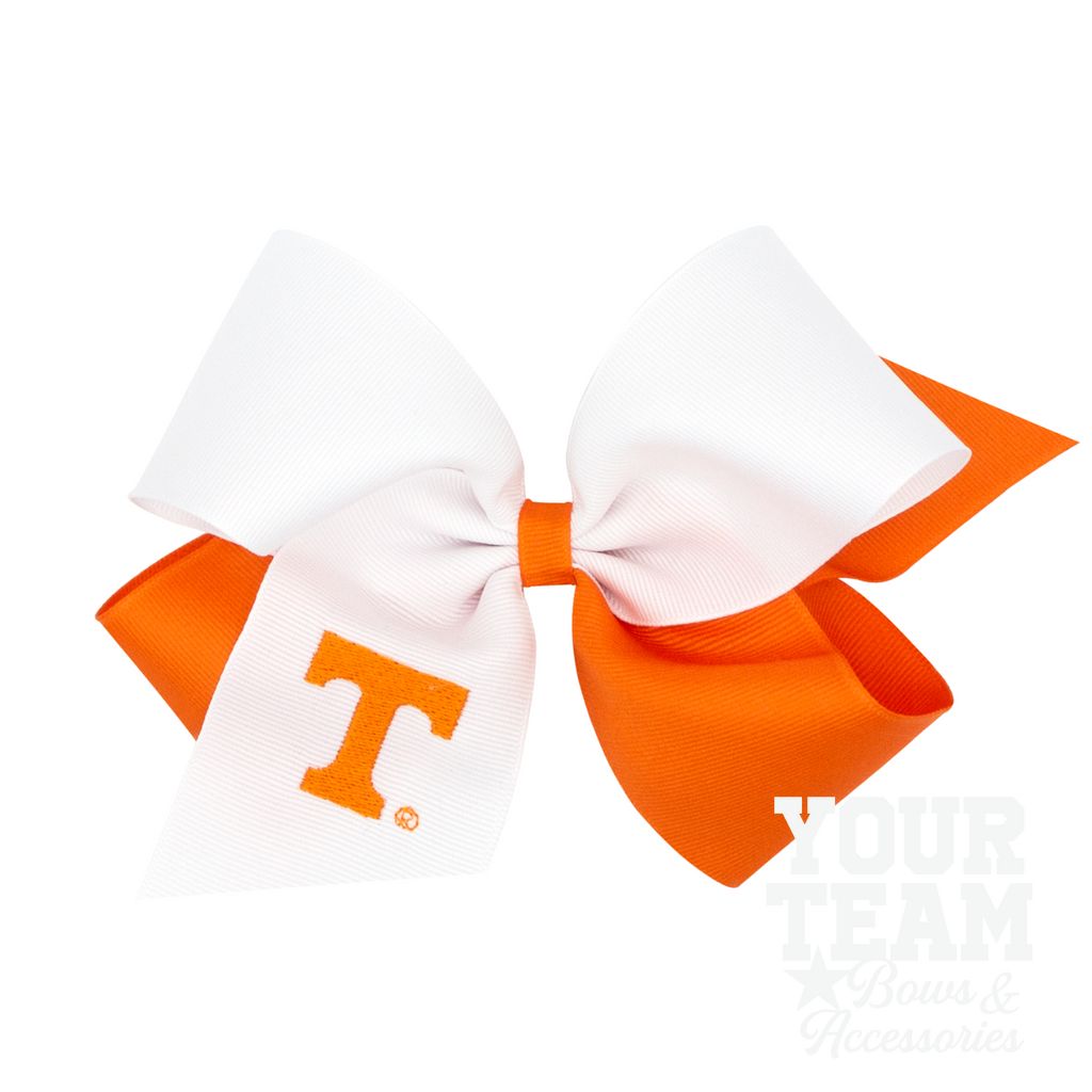 King Tennessee Two-Tone Embroidered Hair Bow - UNIVERSITY OF TENNESSEE