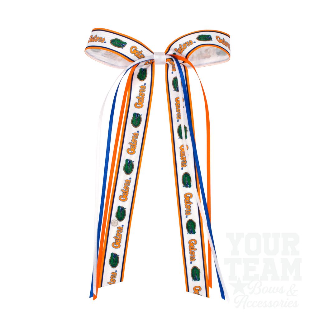 Pair of Florida Logo Ribbon Boot Bows with Streamers - UNIV OF FLORIDA