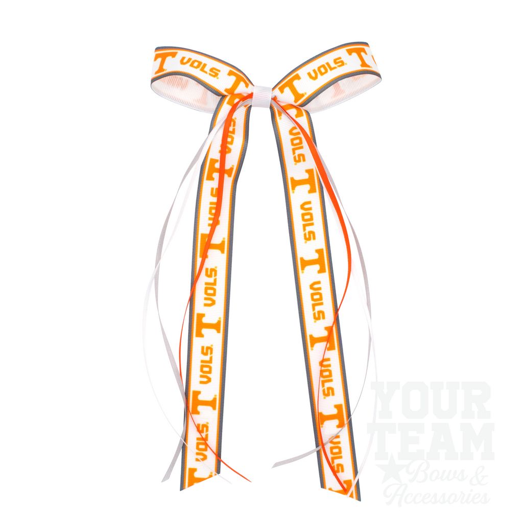 Pair of Tennessee Logo Ribbon Boot Bows with Streamers - UNIVERSITY OF TENNESSEE