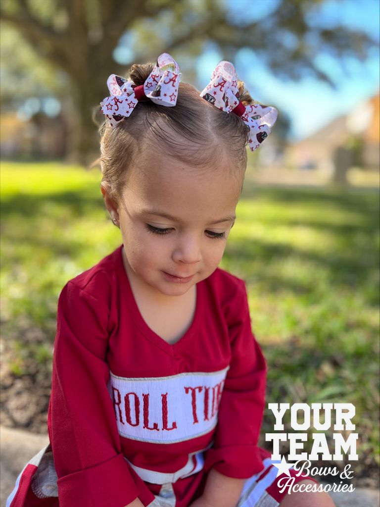 Mini Alabama Logo Print Hair Bow