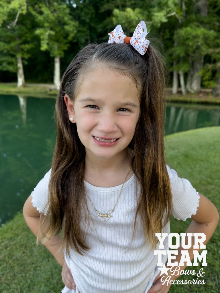 Mini University of Texas Logo Print Hair Bow