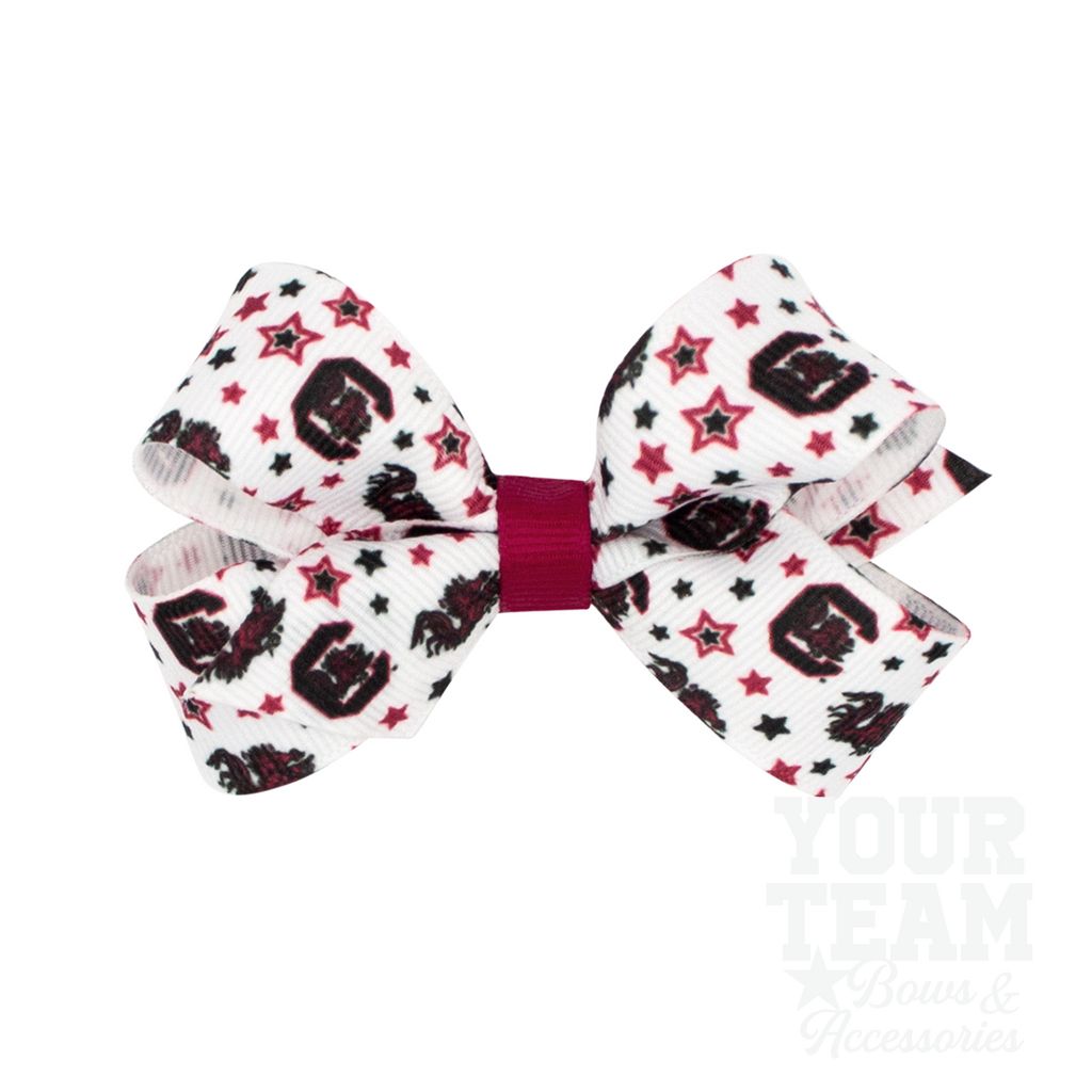 Mini South Carolina Logo Print Hair Bow - SOUTH CAROLINA