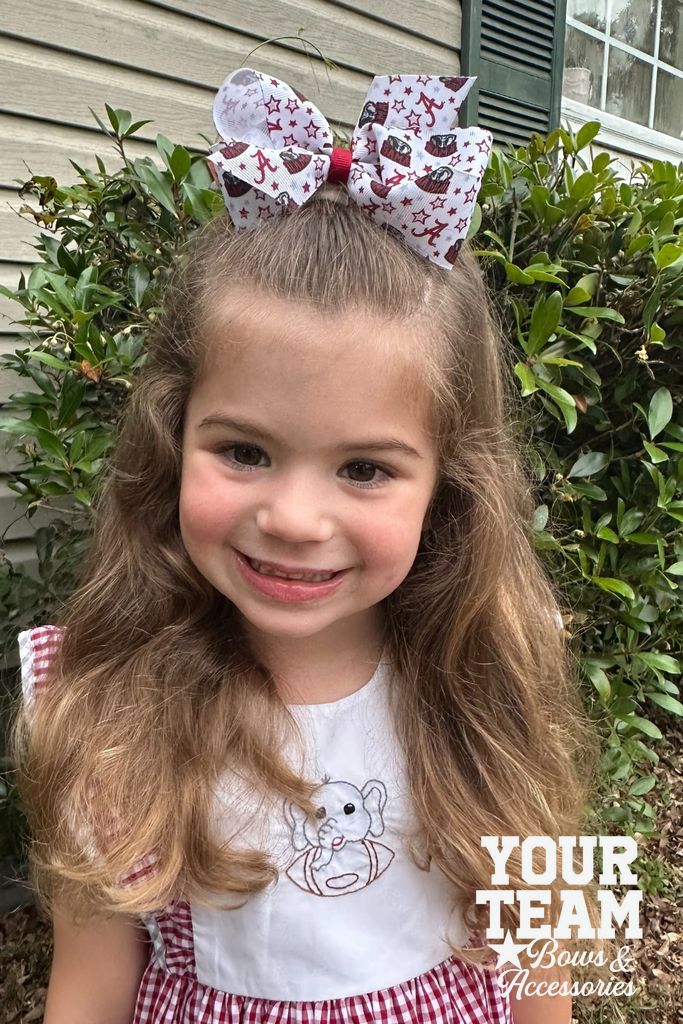 Medium Alabama Logo Print Hair Bow