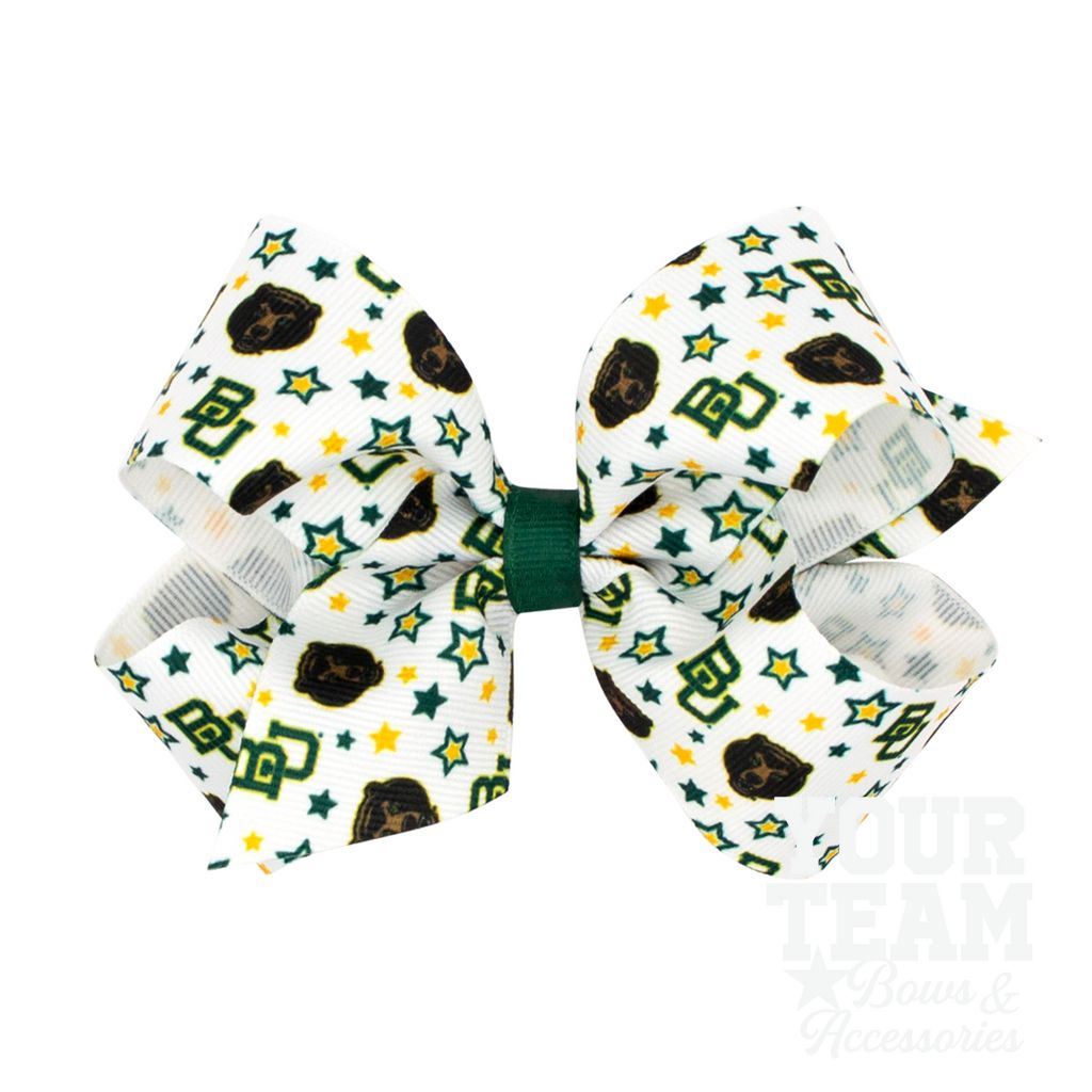 Medium Baylor Logo Print Hair Bow - BAYLOR
