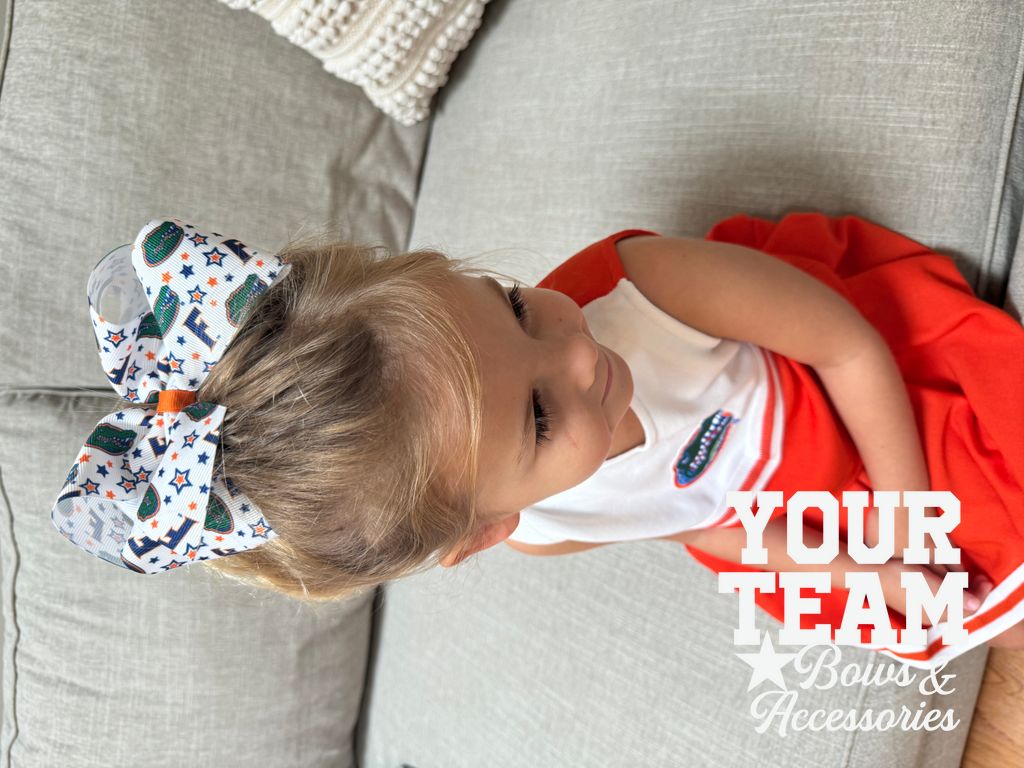 Medium Florida Logo Print Hair Bow
